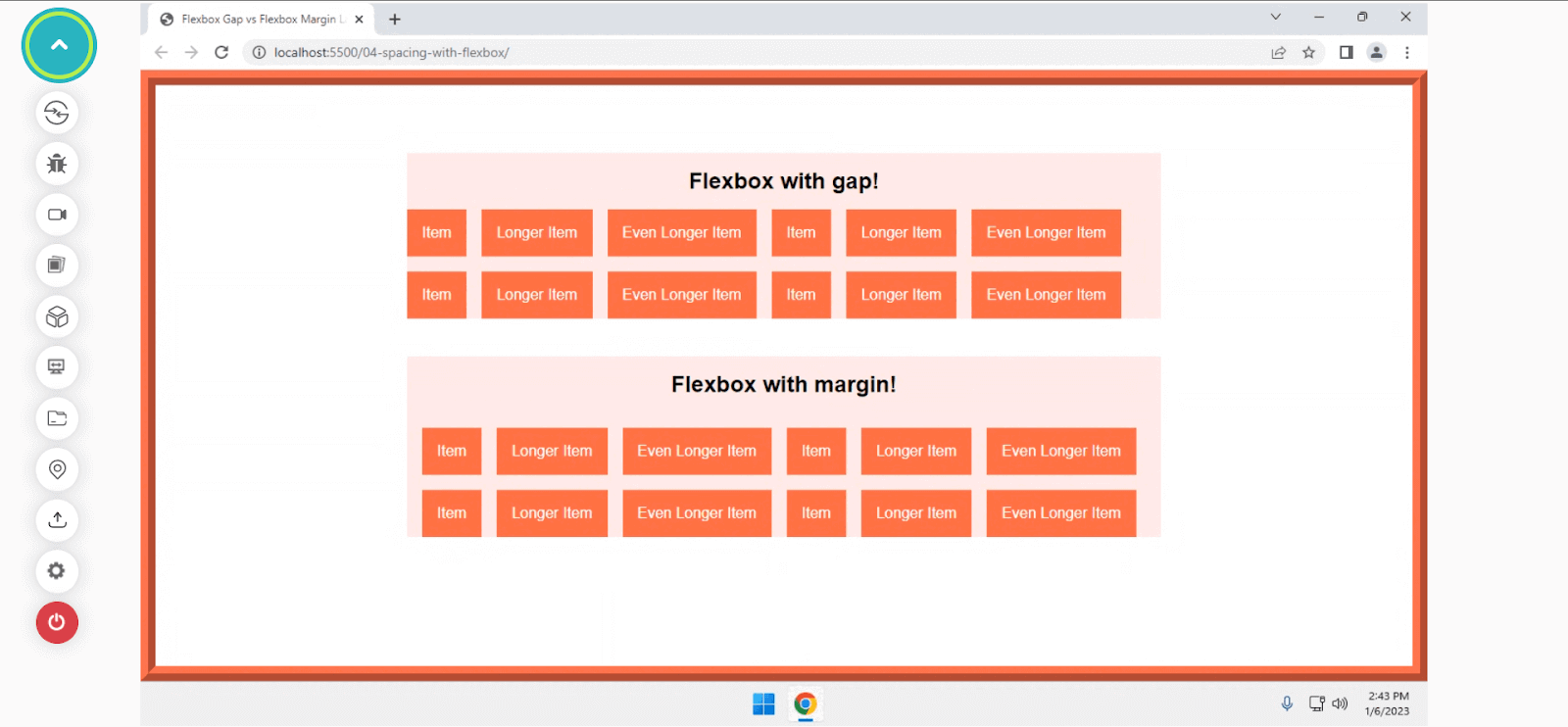 Flexbox gap