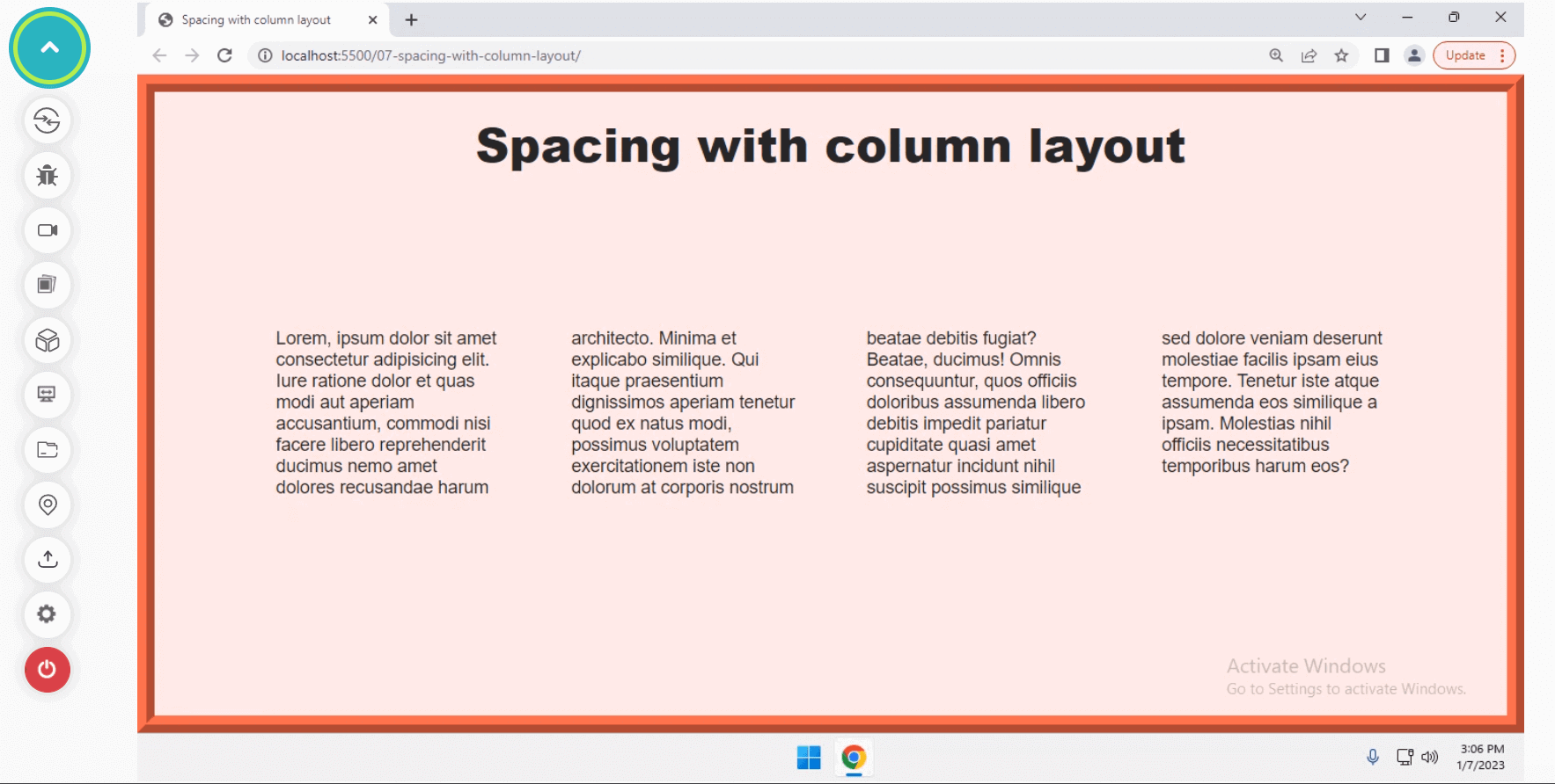 Spacing in CSS