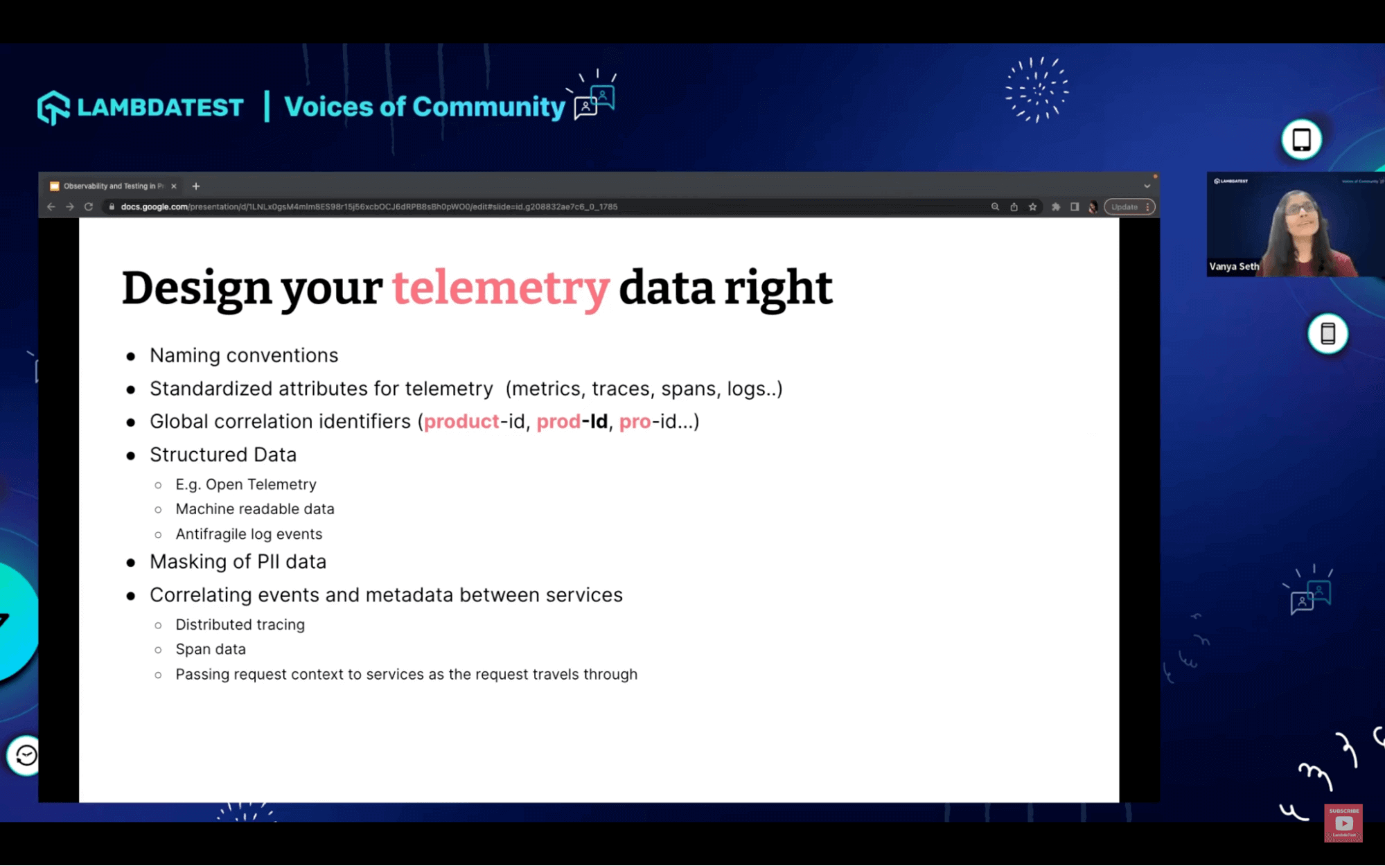 designing telemetry data