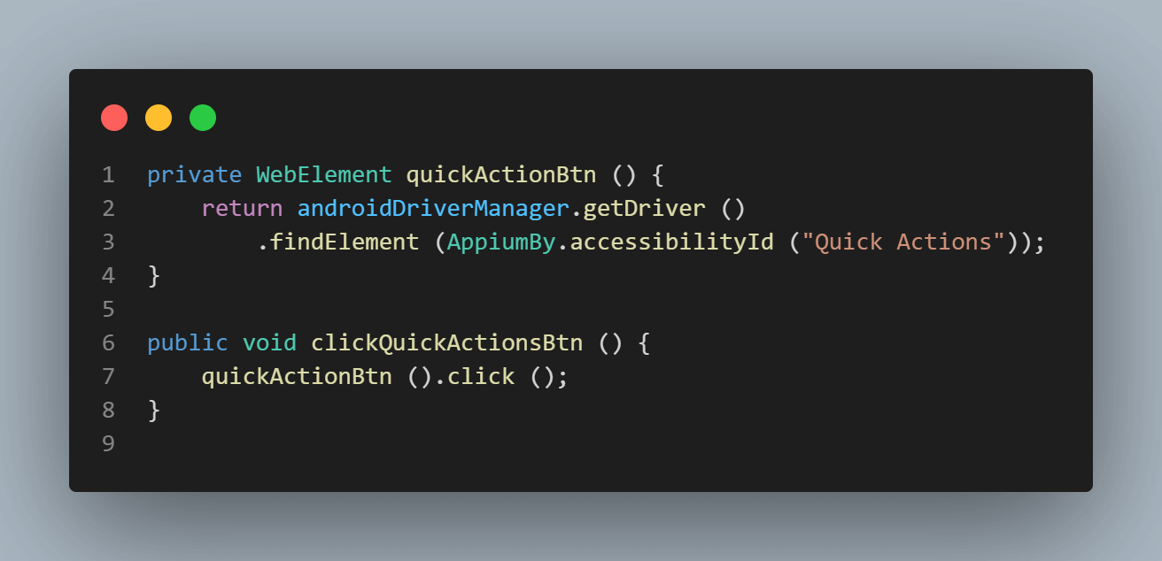 clickQuickActionsBtn() method