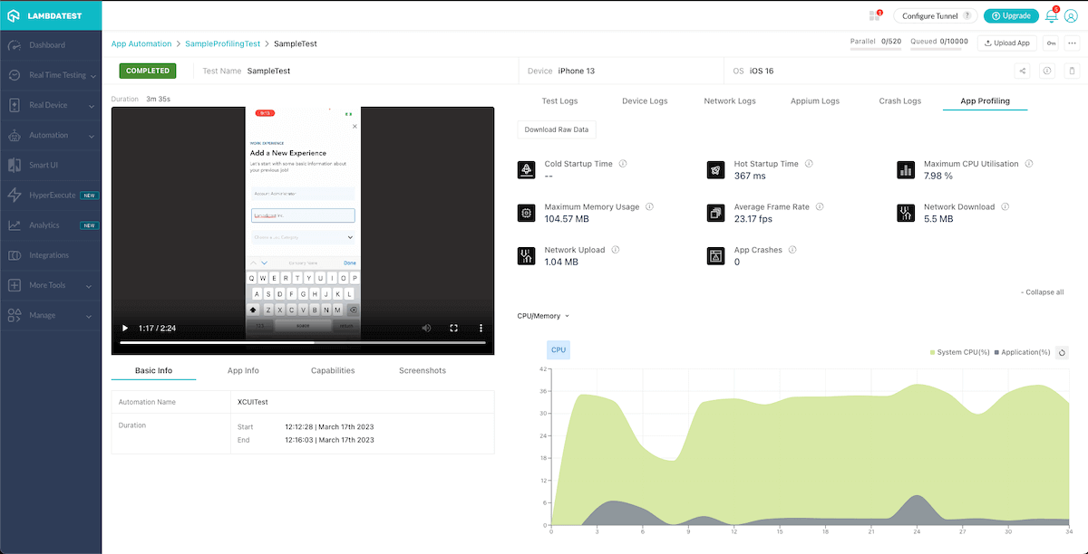 App Performance with App Profiling