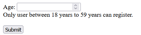 user age validation input form
