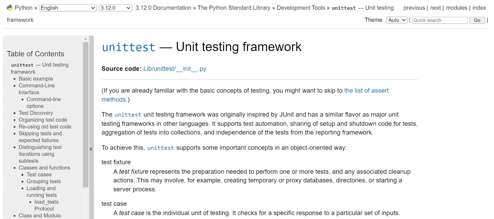 unittest