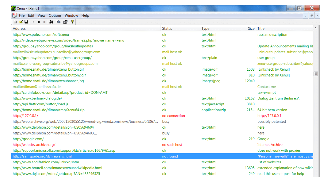 Crawling Link Checker: Xenulink