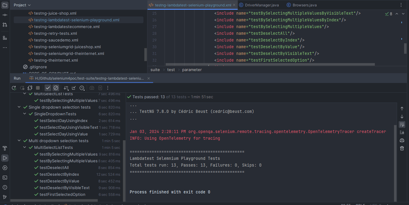 test run locally using IntelliJ IDE