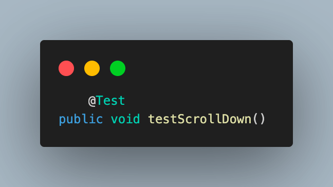 testScrollDown()