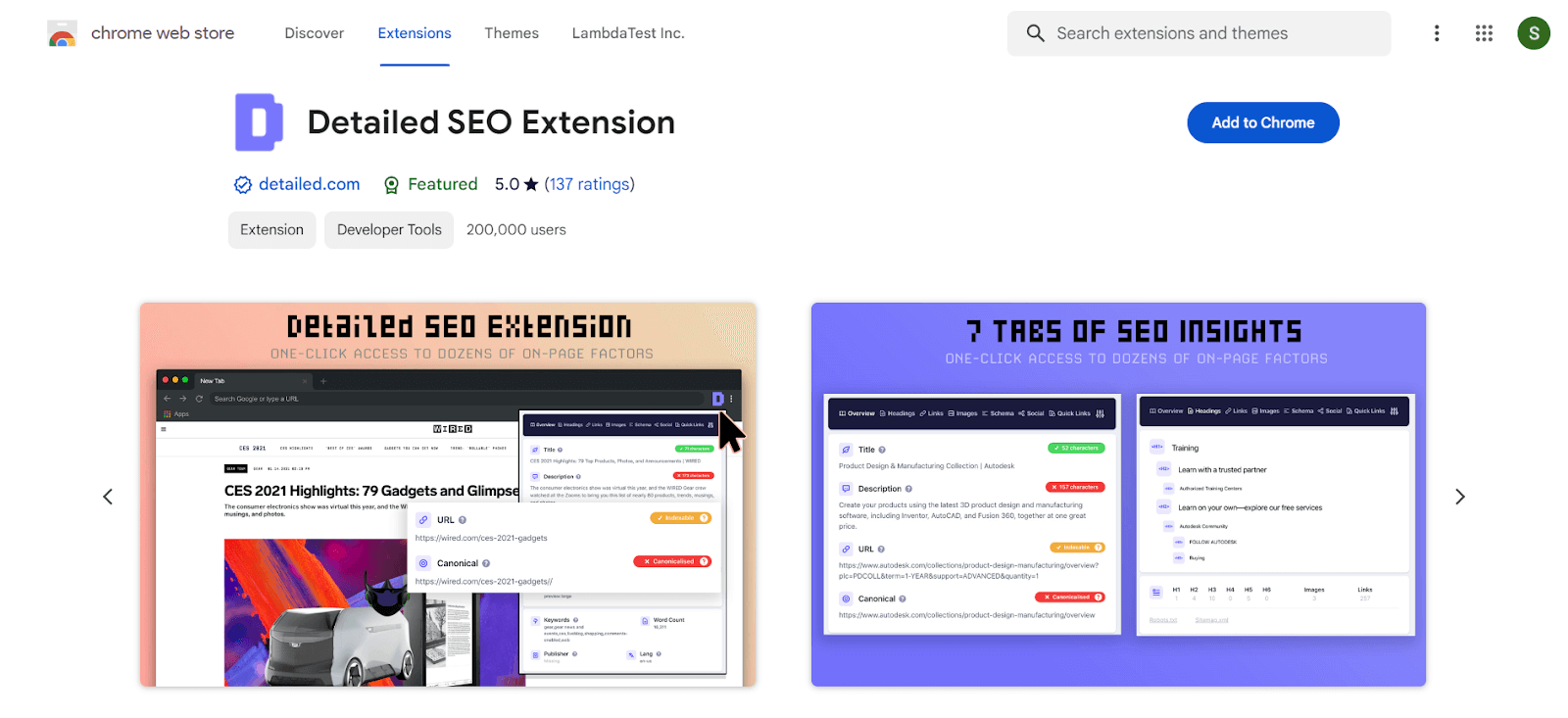 Detailed SEO Extension