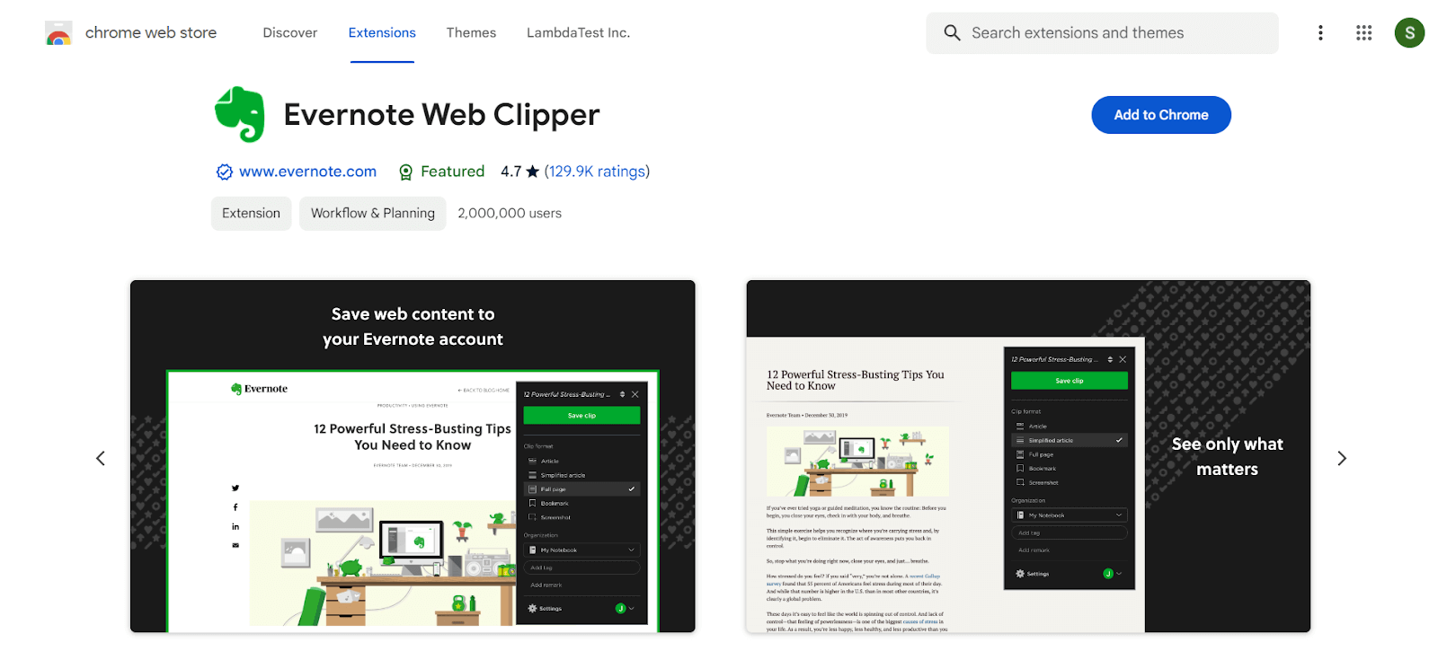 Evernote Web Clipper