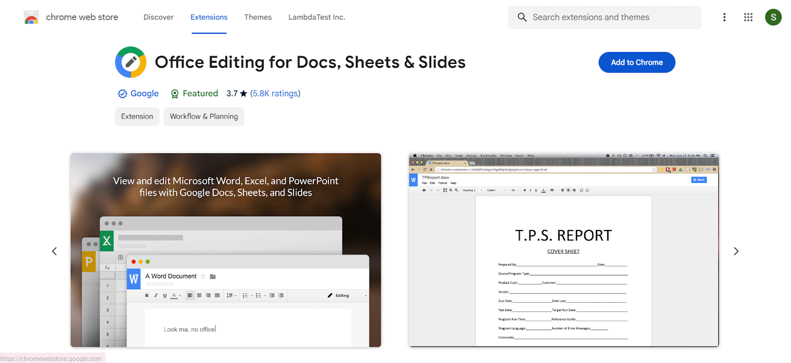 Office Editing for Docs, Sheets & Slides