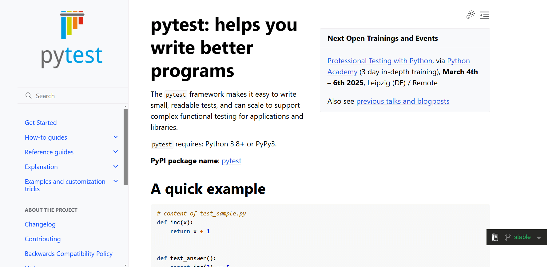 pytest is one of the best Python testing frameworks