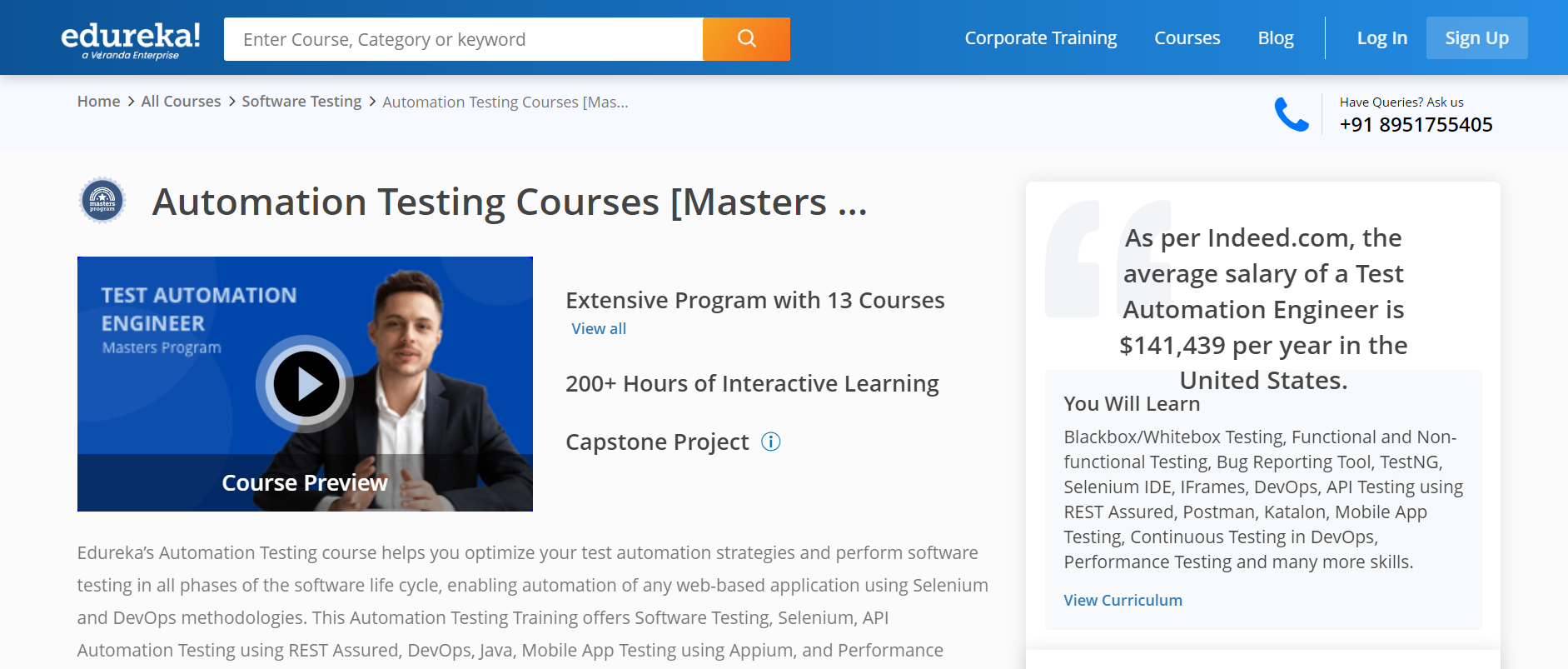 automation testing course
