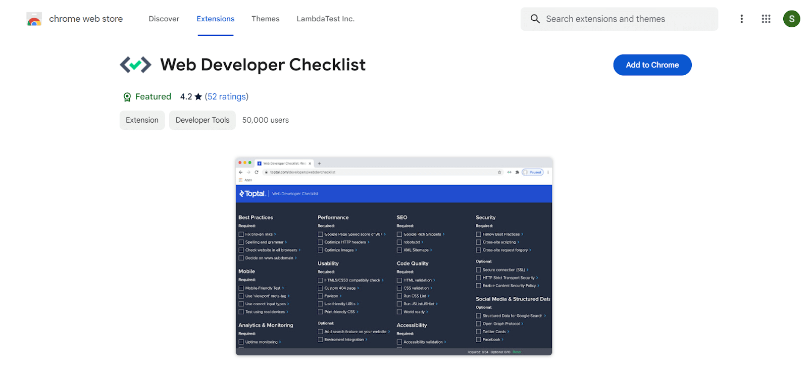 Web Developer Checklist