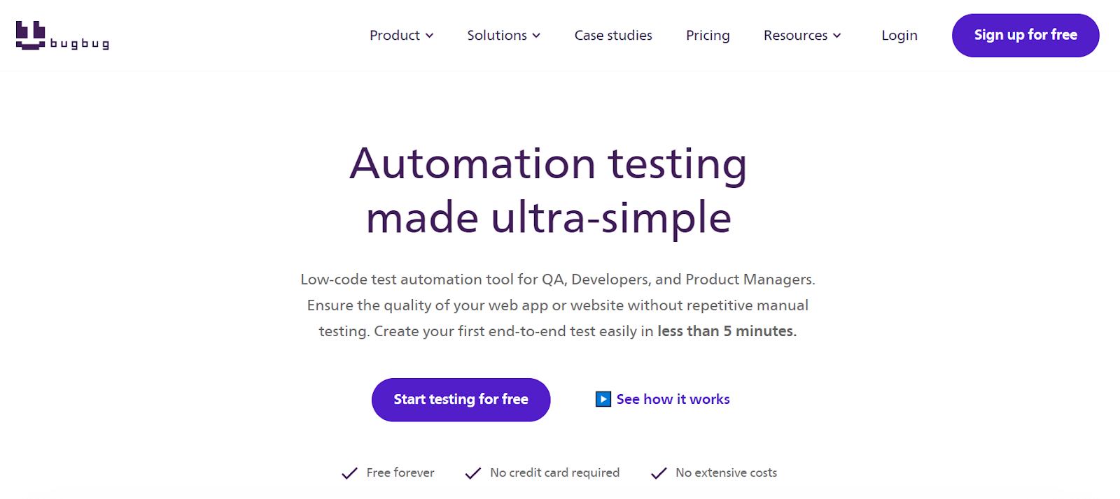 BugBug qa testing tool