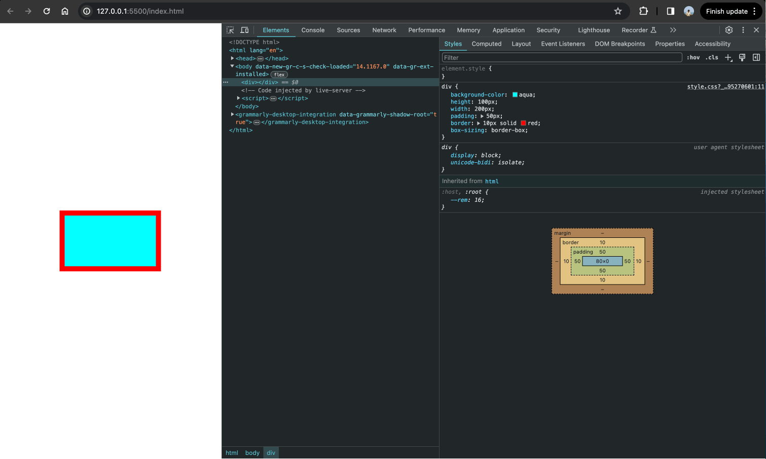 CSS box model after using the box-sizing property