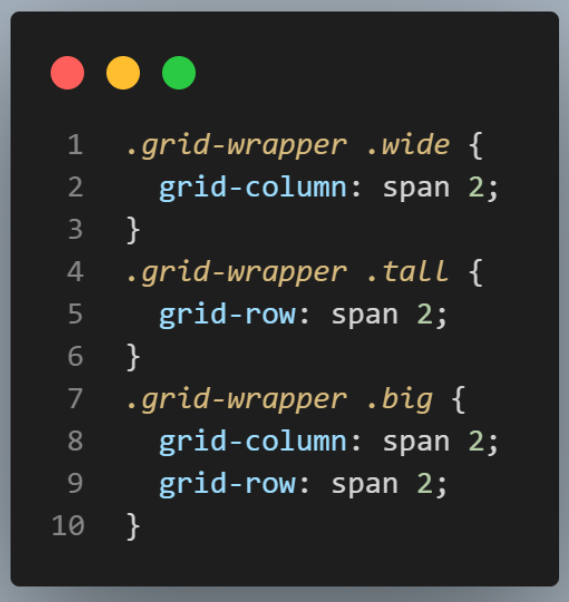 grid layout with different sized images