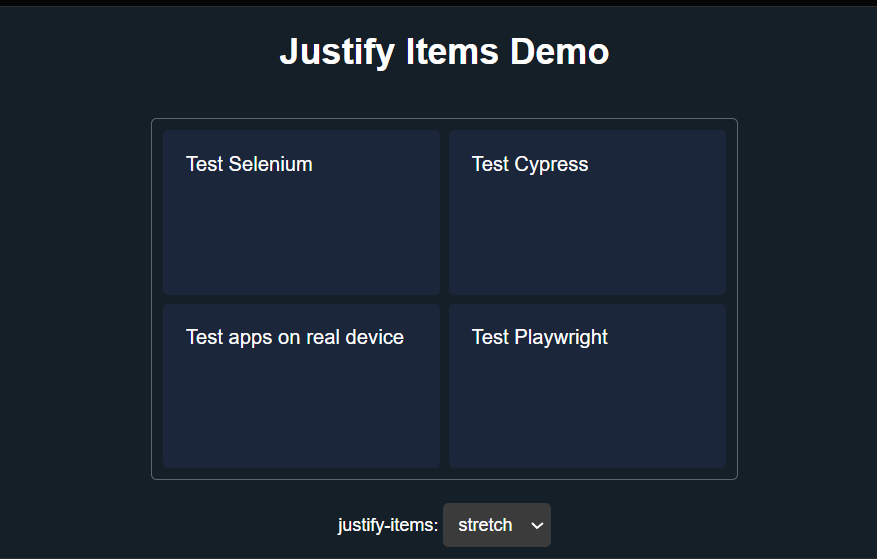 justify item demo