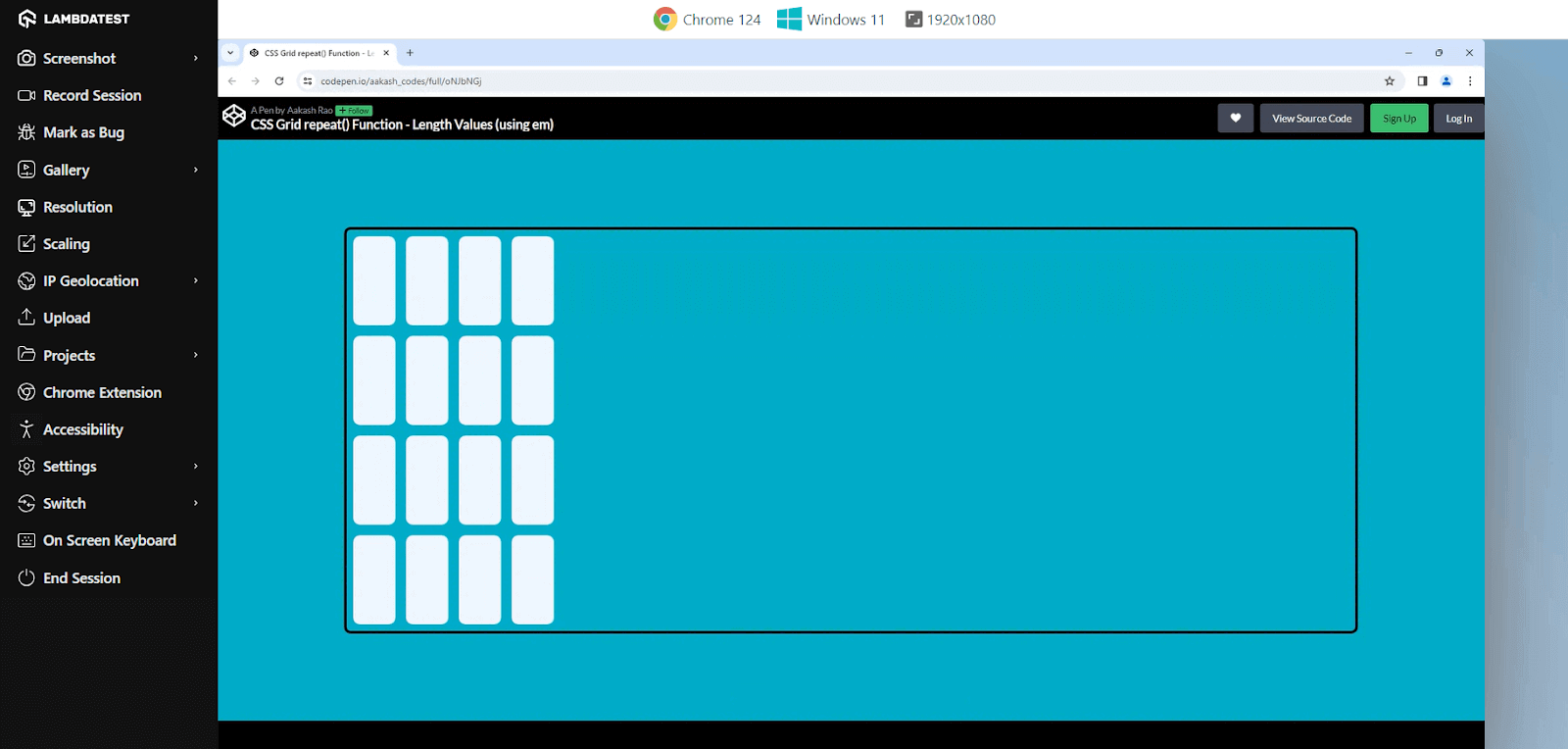 width of columns