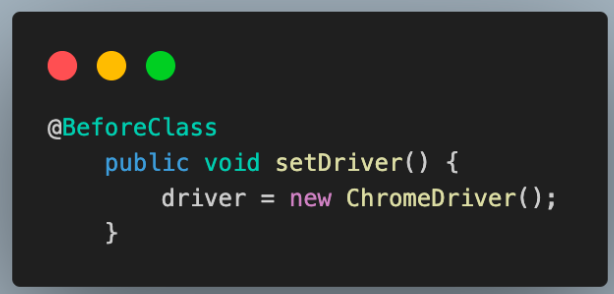 Add the first method as setDriver()