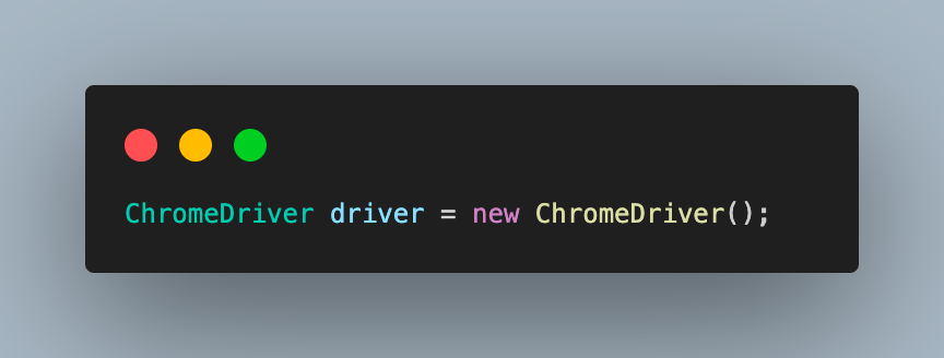 Create a driver instance of the ChromeDriver class