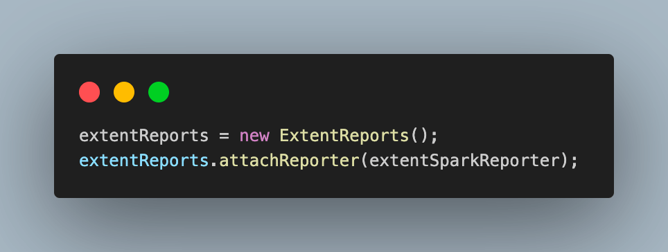 Initialize the extentReports object