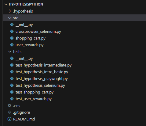 Our final project structure setup looks like below