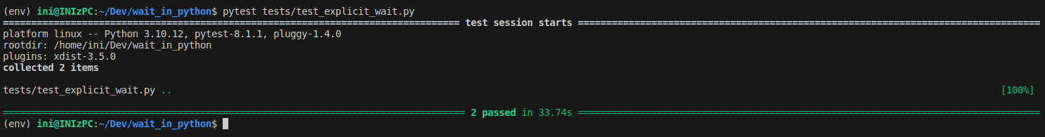 execute test using this command