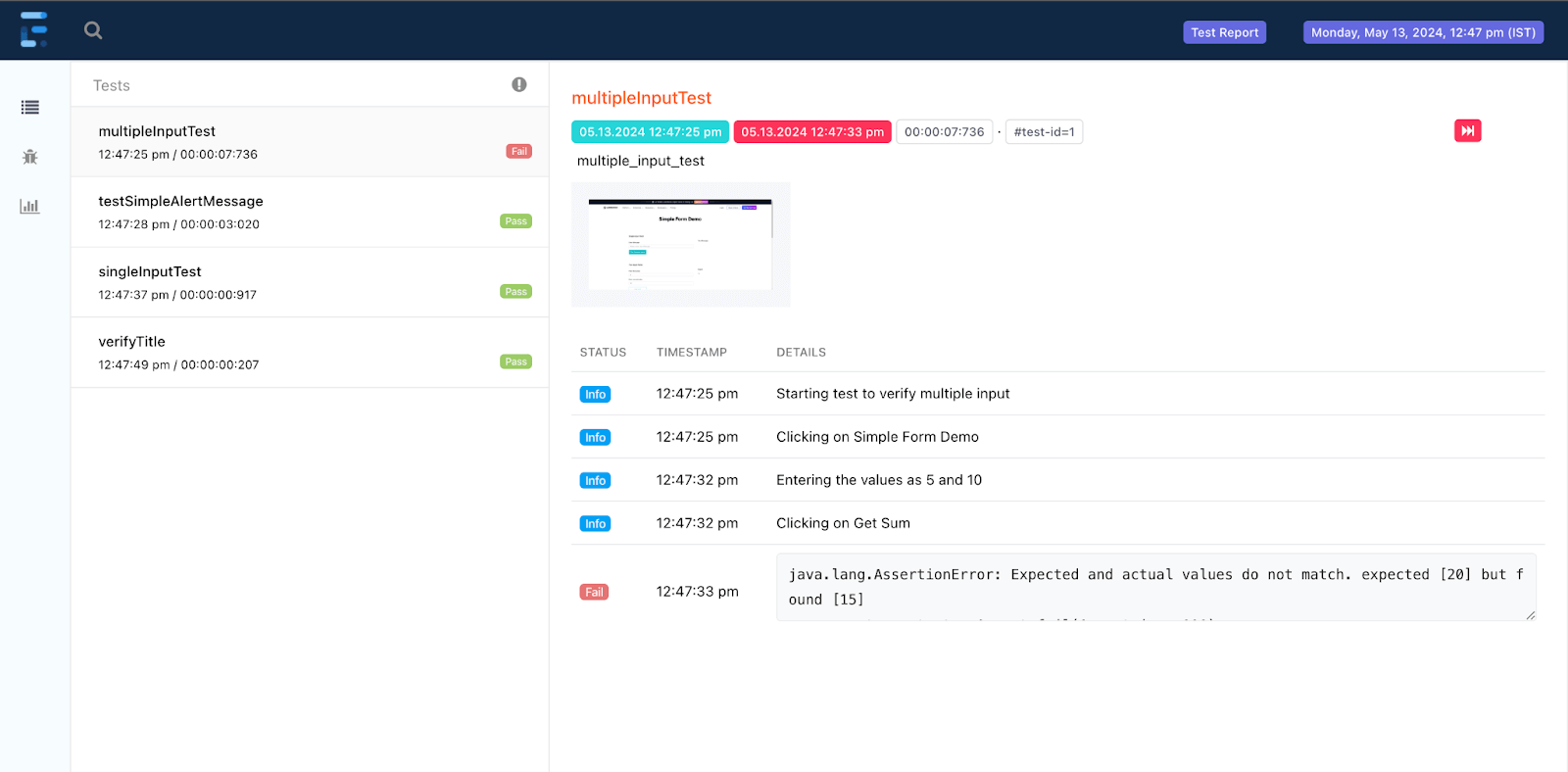 logs generated