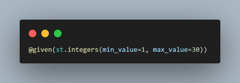 set our test strategy of passing integer inputs