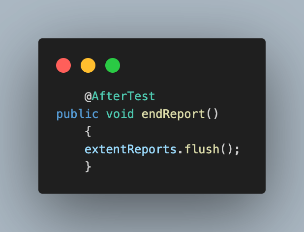 class as endReport() 