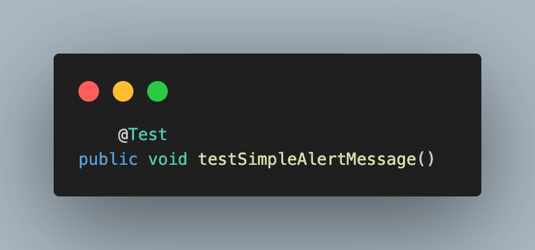 testSimpleAlertMessage(),
