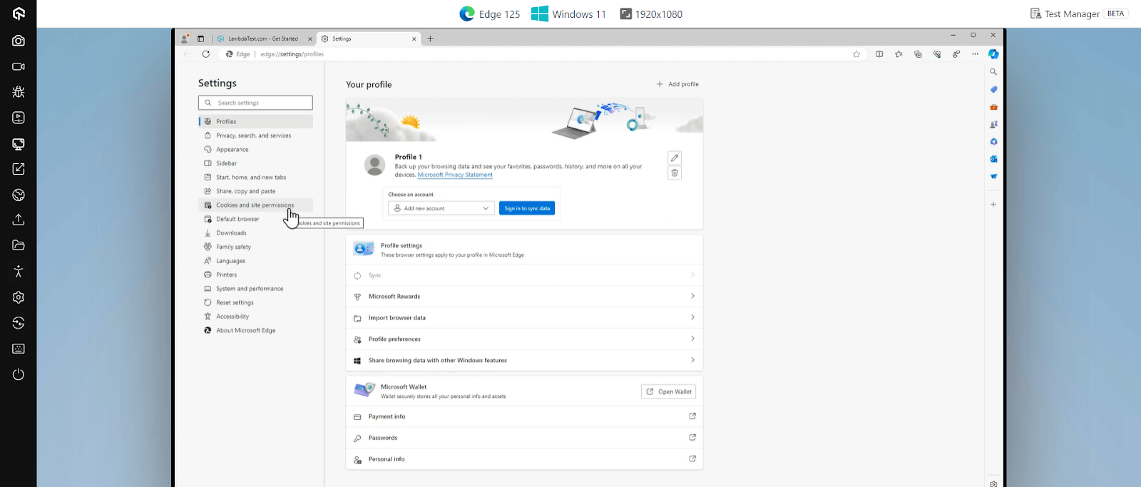  Cookies and site permissions.