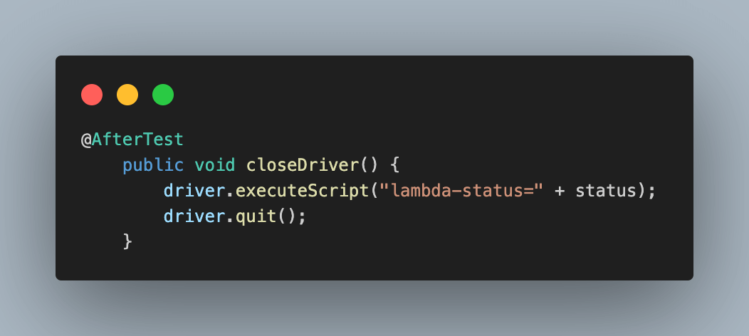 closeDriver()