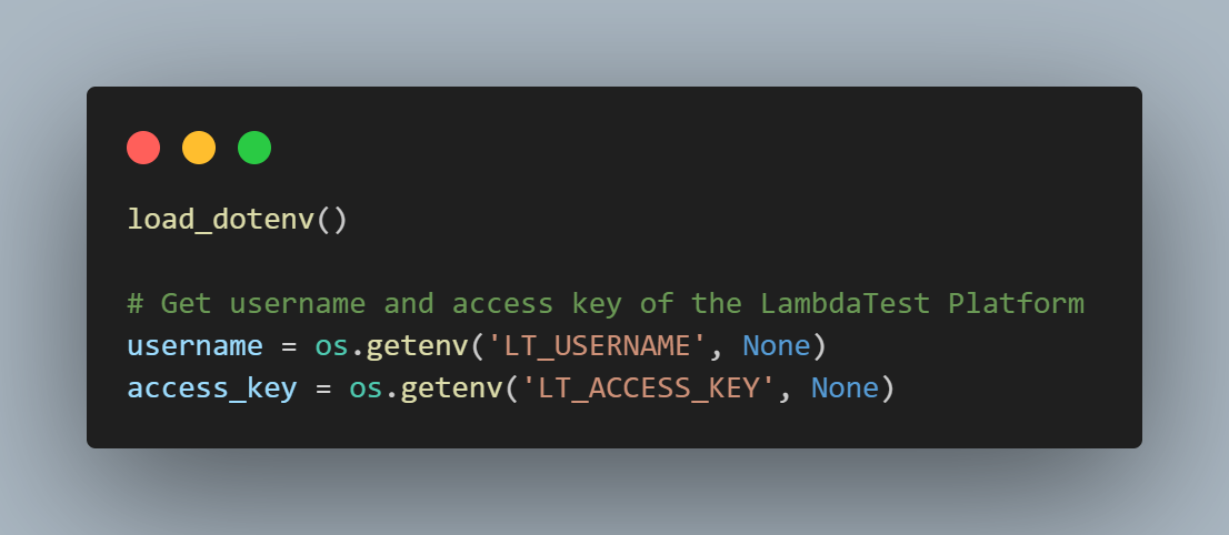 use the load_dotenv package to access the LT_ACCESS_KEY