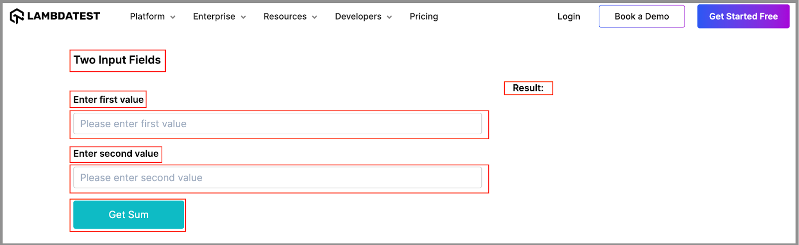 Two Input Fields