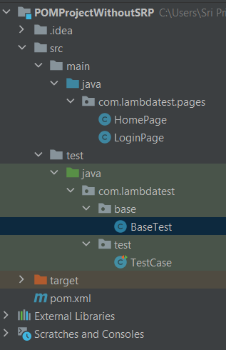 project using the Single Responsibility Principle in test automation