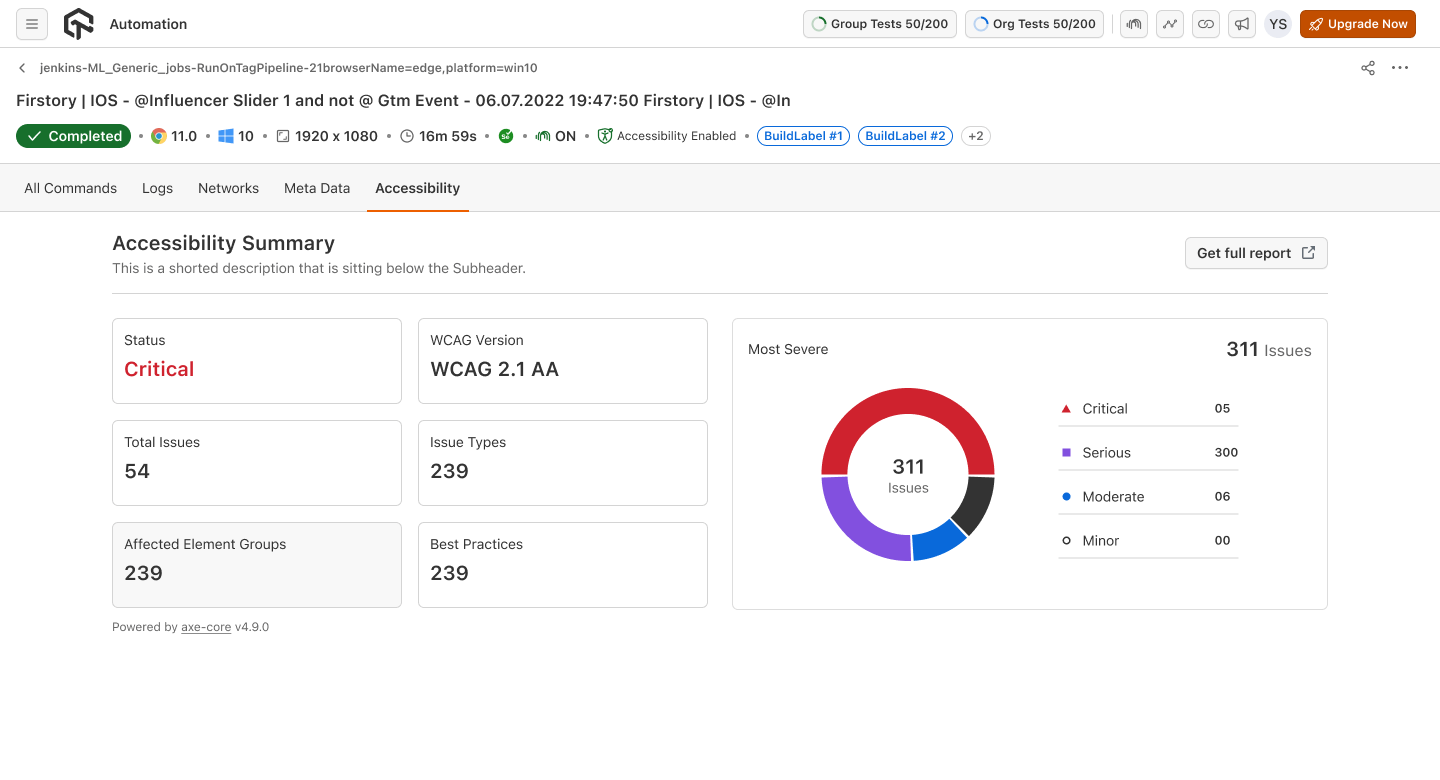 LambdaTest Accessibility Automation Work