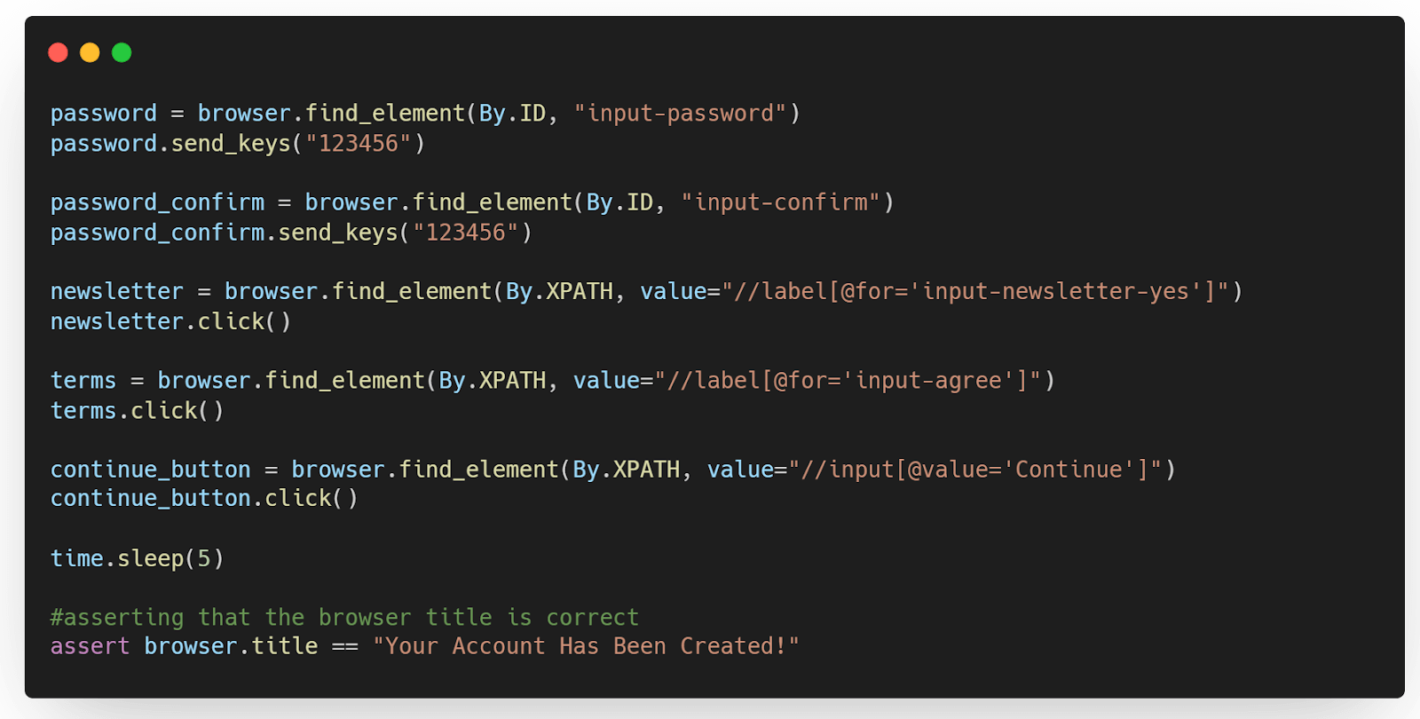 Locate Password fields by ID