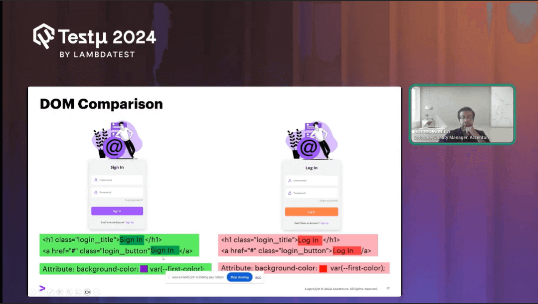 comparing the DOM structure between two versions of a webpage