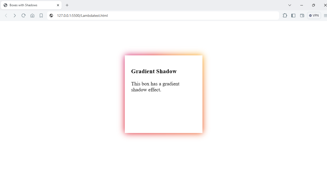 Example of gradient shadow