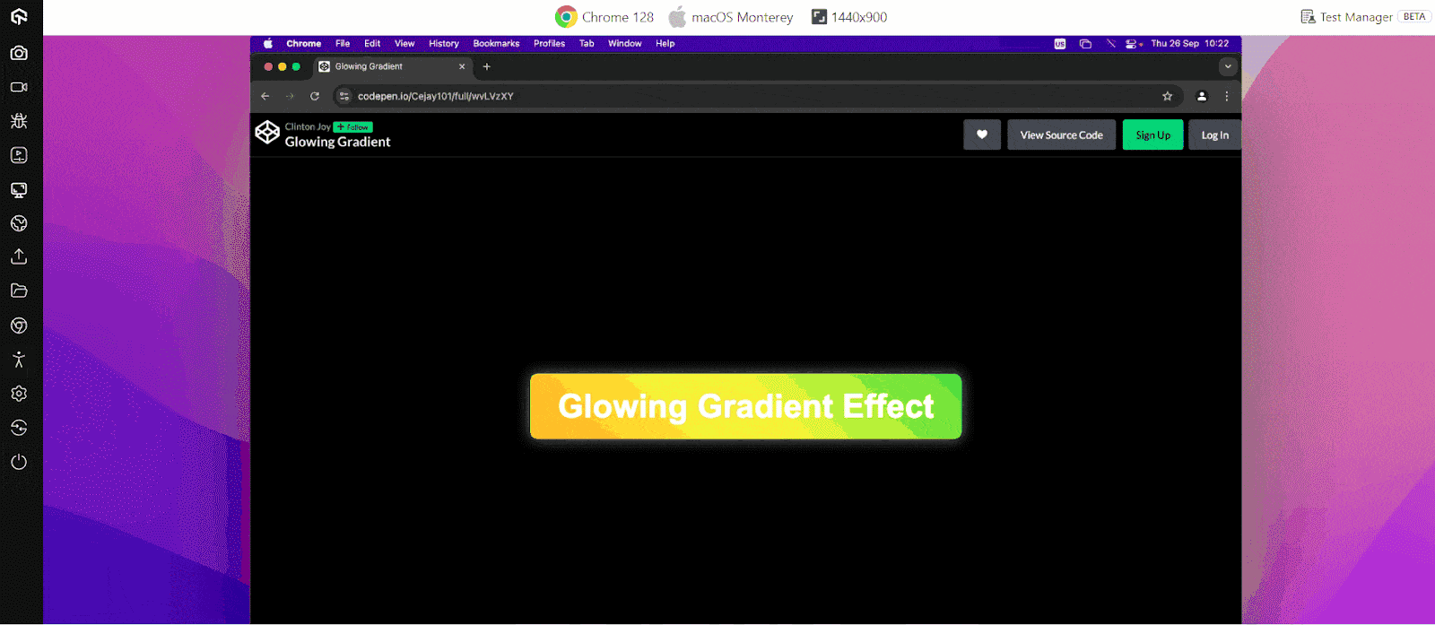 Glowing Effect in CSS for Gradient