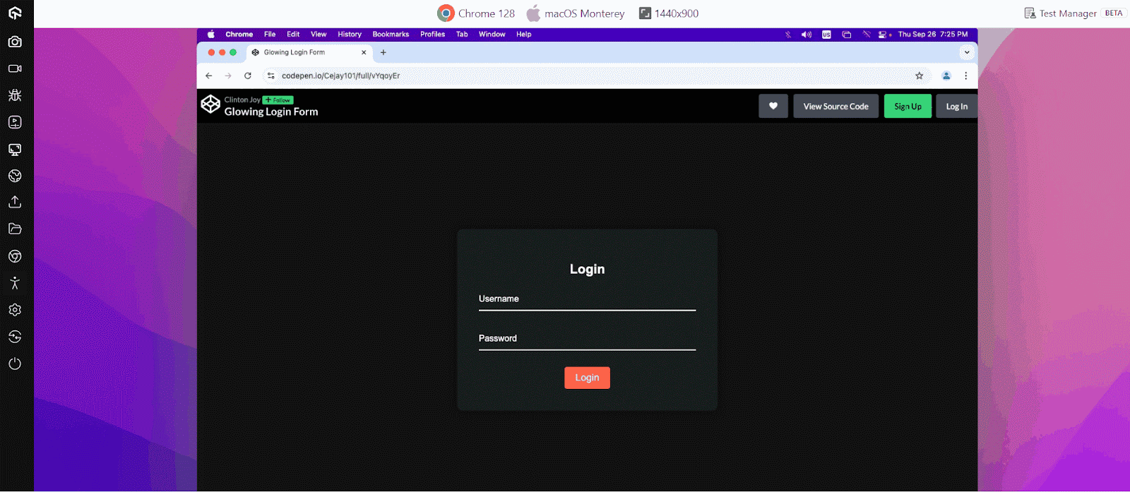 Glowing Effect in CSS for Login Form