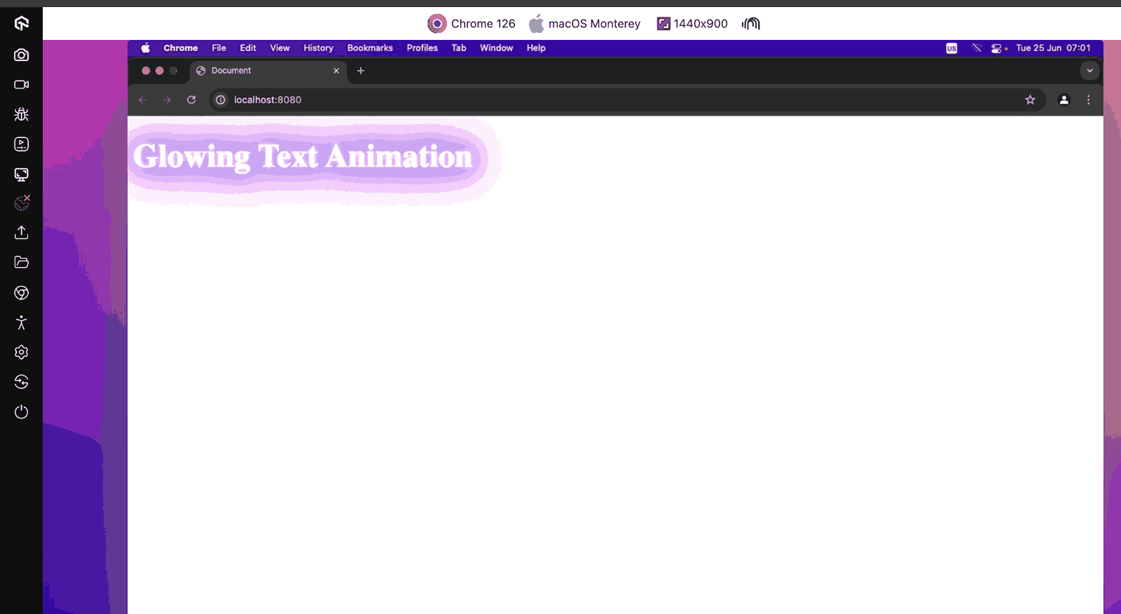 Glowing Effect in CSS for Text Animation