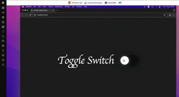 Glowing Effect in CSS for Toggle Switch