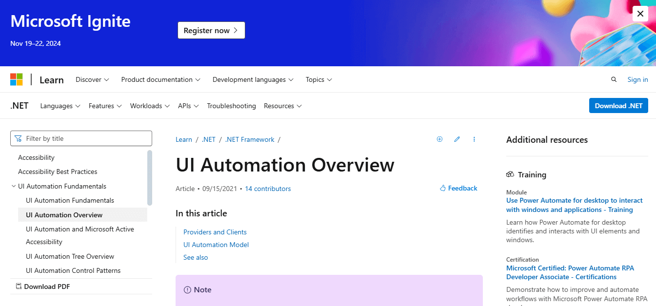 Microsoft UI Automation is an automated accessibility testing tool