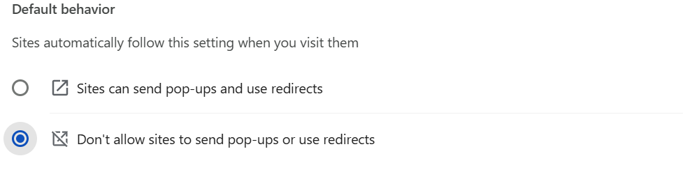 Pop-ups and redirects.