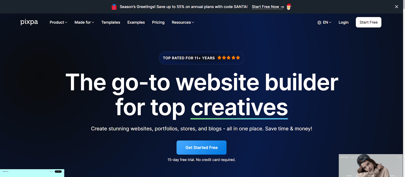 Pixpa is a no-code website builder