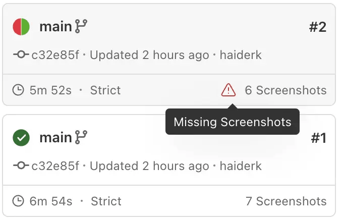 Handle Missing Screenshots in Git Strategy