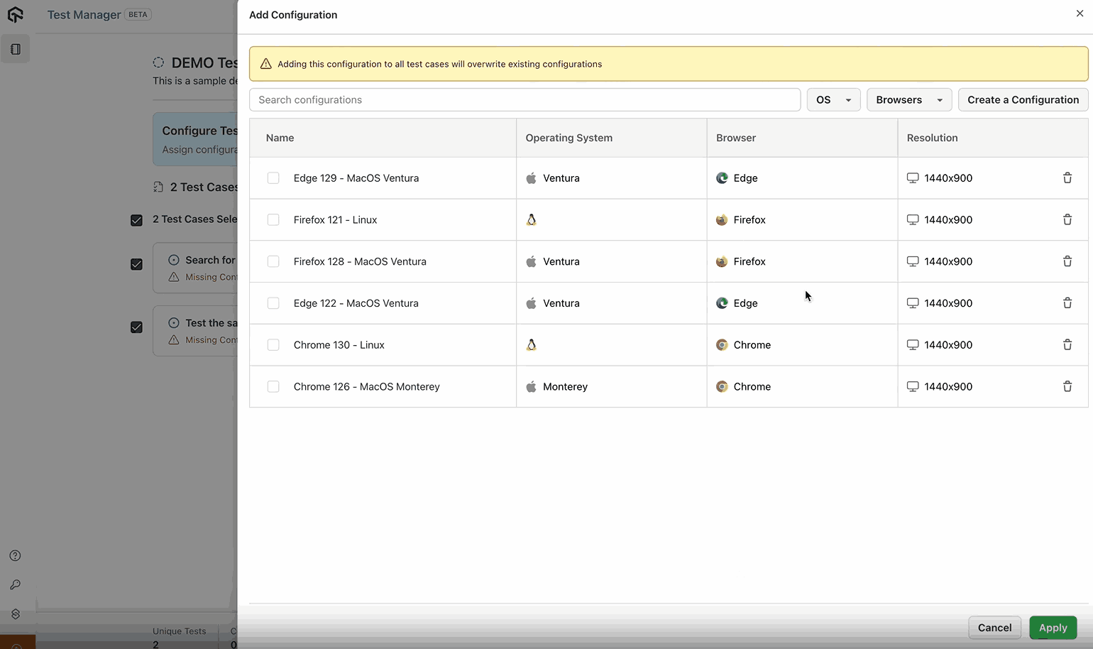 run tests on multiple configurations simultaneously with KaneAI