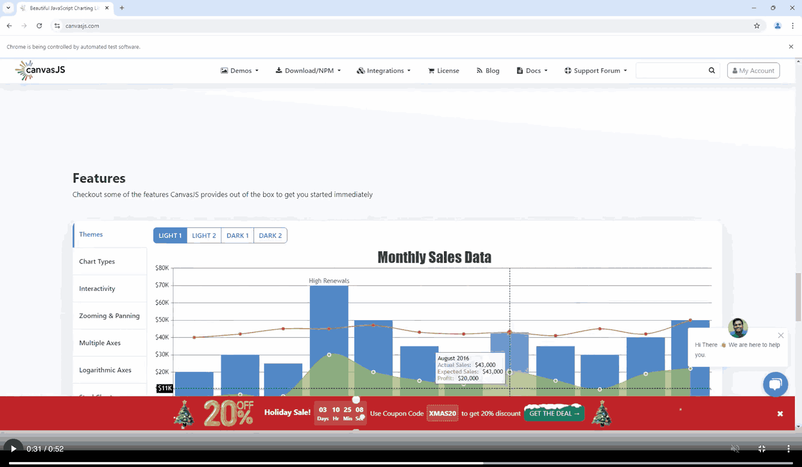 sales data canvas tooltip selenium