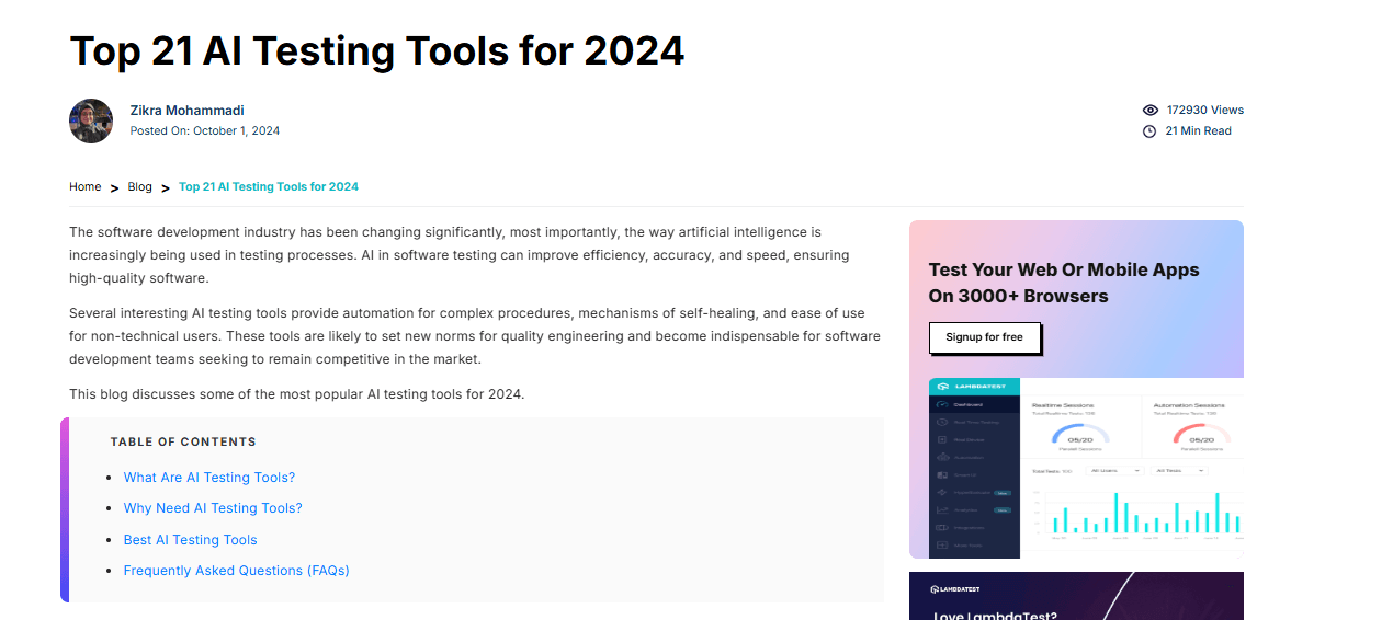 Top 21 AI Testing Tools for 2024